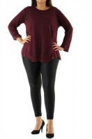 Haut grande taille cotton bordeaux avec tricot dans le dos T.U 46/48/50